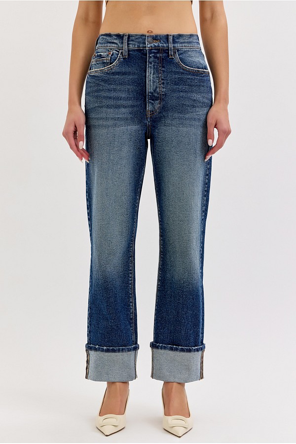 Super High Rise Dad Jean With Cuff